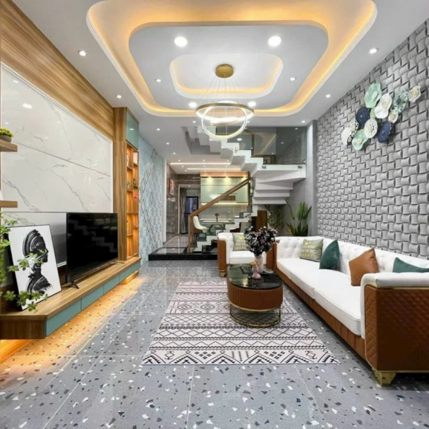 Gạch 80x80 Bóng Kính Terrazzo Xám Hạt Đá Lớn P8811 – Mẫu Gạch Lát Nền Đẹp Hiện Đại 2026