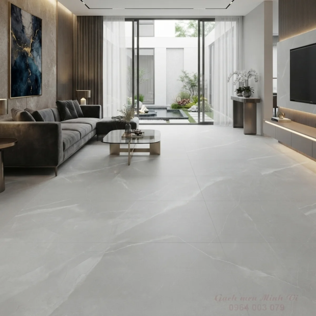 Gạch 80x80 Màu Kem Men Mờ Hiệu Ứng Carving MN820