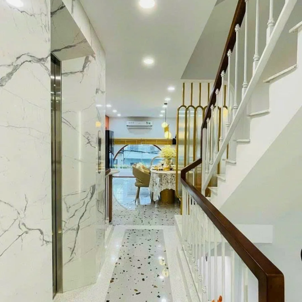Gạch 80x80 Bóng Kính Terrazzo Trắng Hạt Nâu Xám P8814 Đẹp Hiện Đại 2026