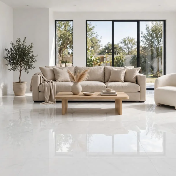 Gạch 80x80 Trắng Vân Mây Bóng Kính MV860 Cao Cấp