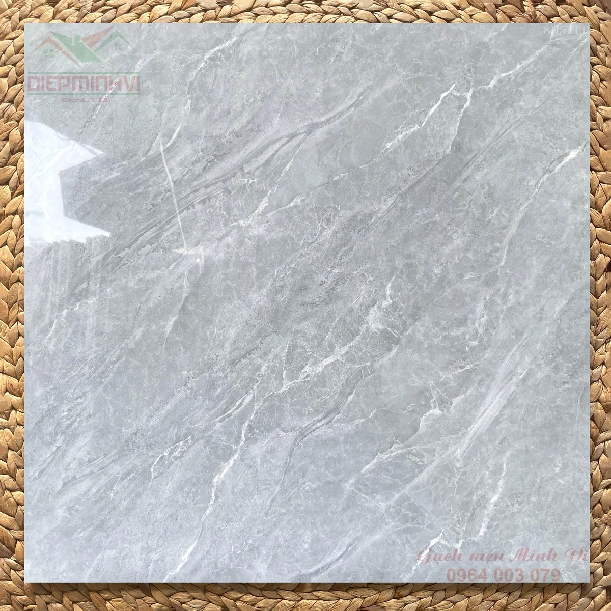 Gạch 80x80 bóng kính xám lạnh vân đá marble mã MV805