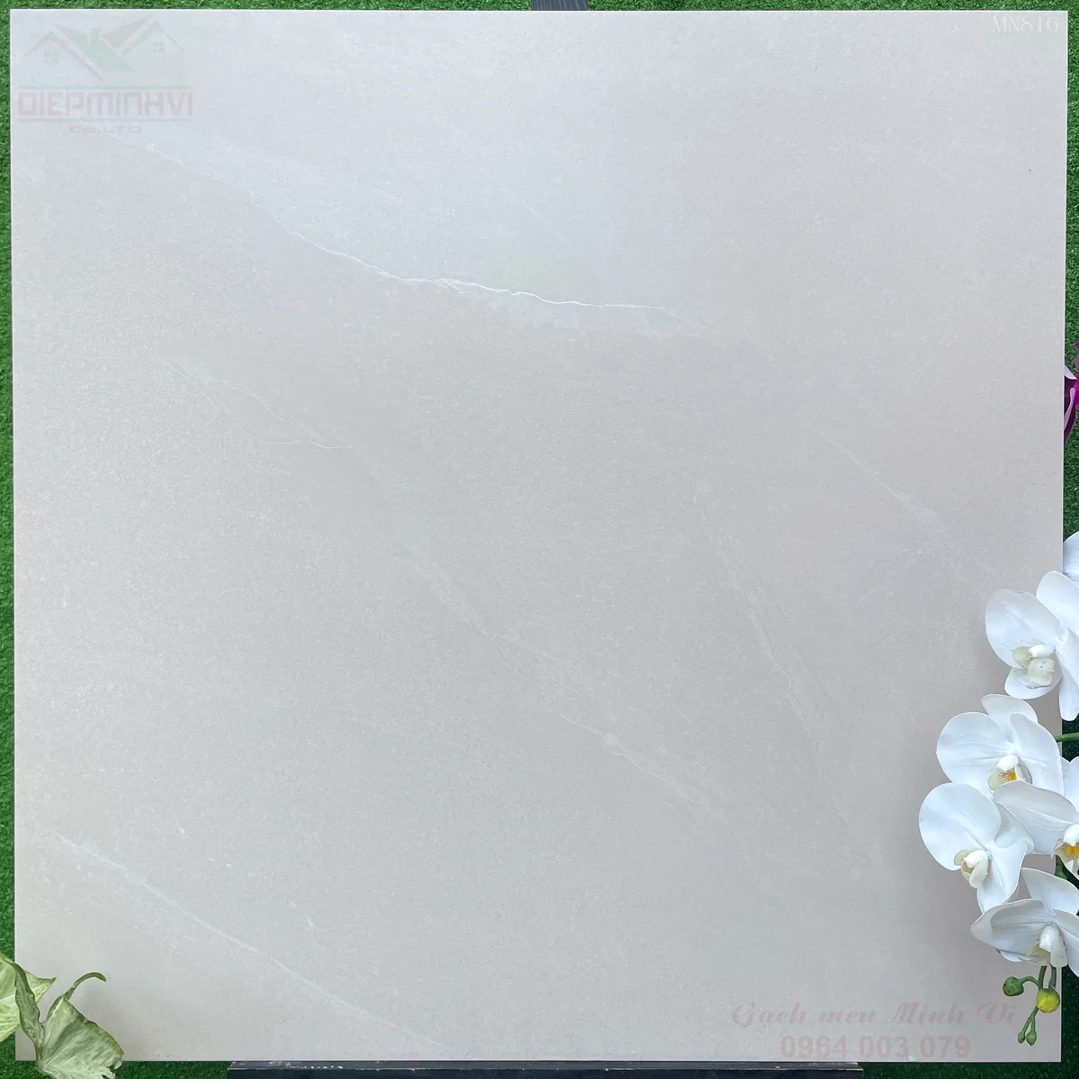 Gạch 80x80 men mờ màu vàng kem hiệu ứng khắc carving vân đá nhẹ