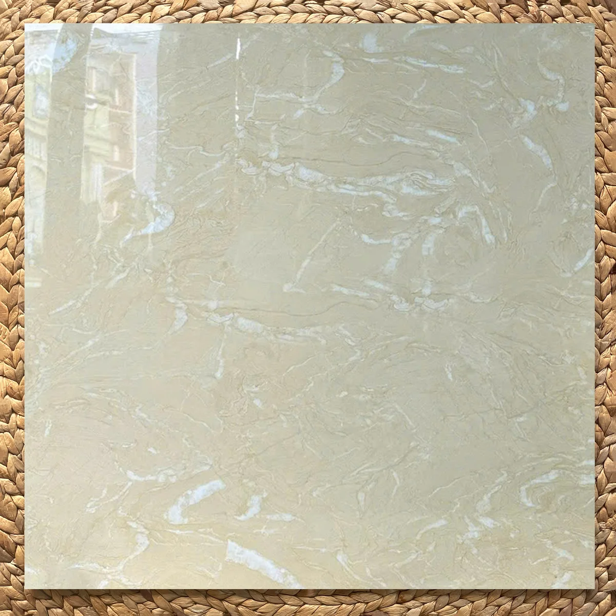 Gạch bóng kính 80x80 vân đá màu kem vàng cao cấp P8808