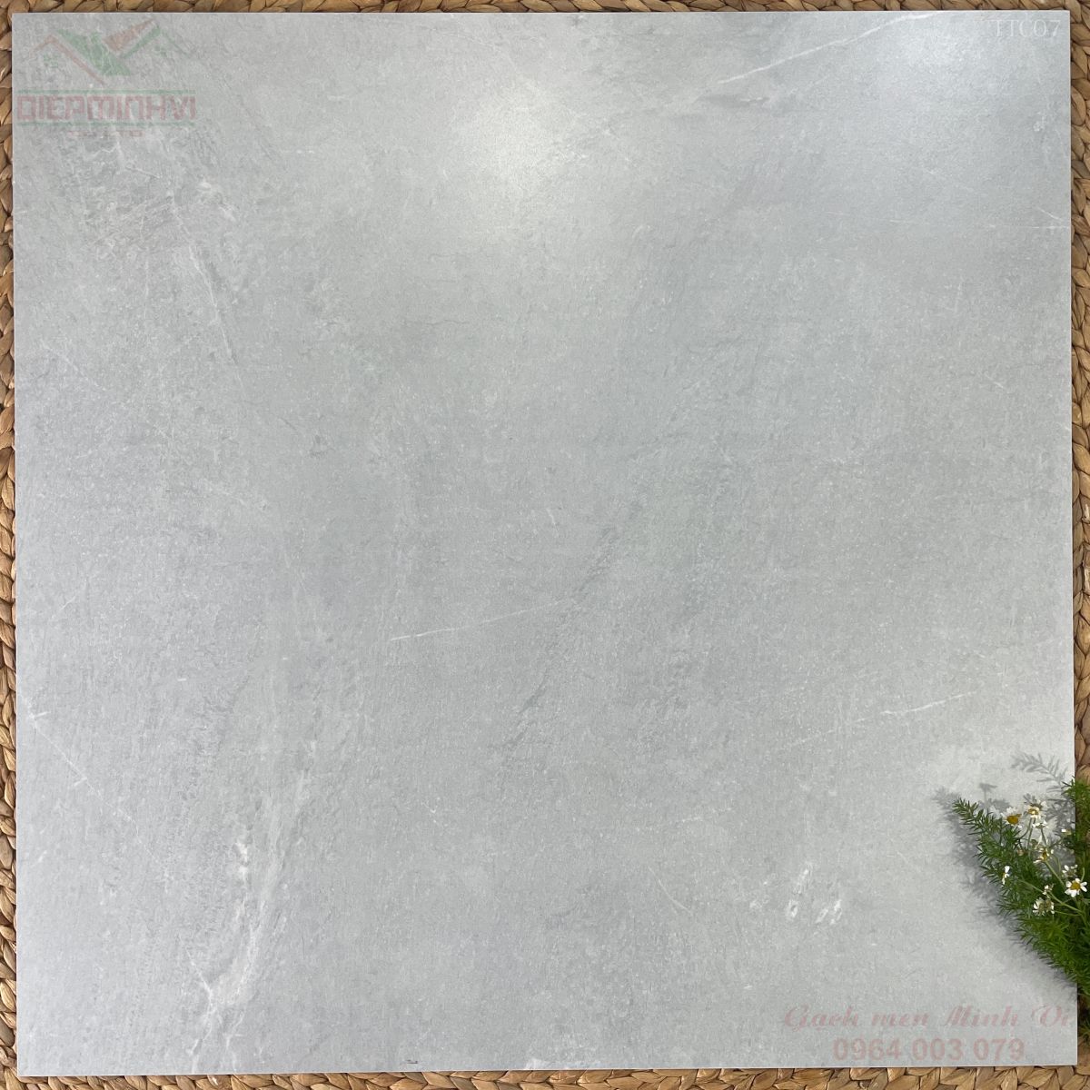 Gạch lát nền 80x80 mờ mịn màu xám ghi TTC07 bề mặt đá xi măng hiện đại