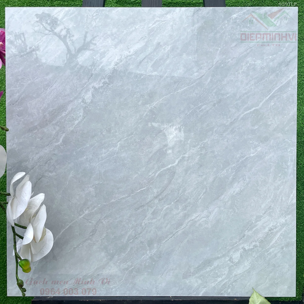 Gạch lát nền 80x80 xám nhạt vân mây MV859
