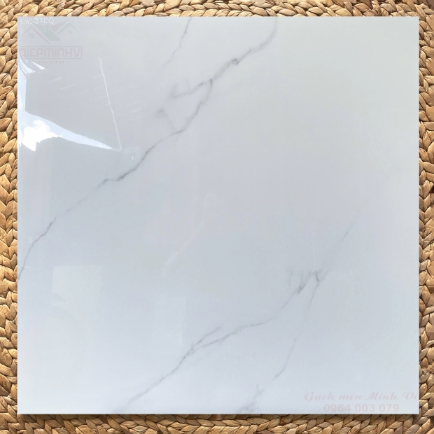 gạch 80x80 bóng kính vân trắng khói cao cấp lát nền phòng khách 37eq