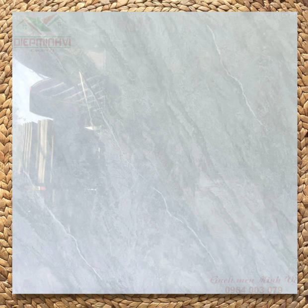 Gạch 80x80 Trắng Xám Vân Đá Bóng Kính MV806 Cao Cấp