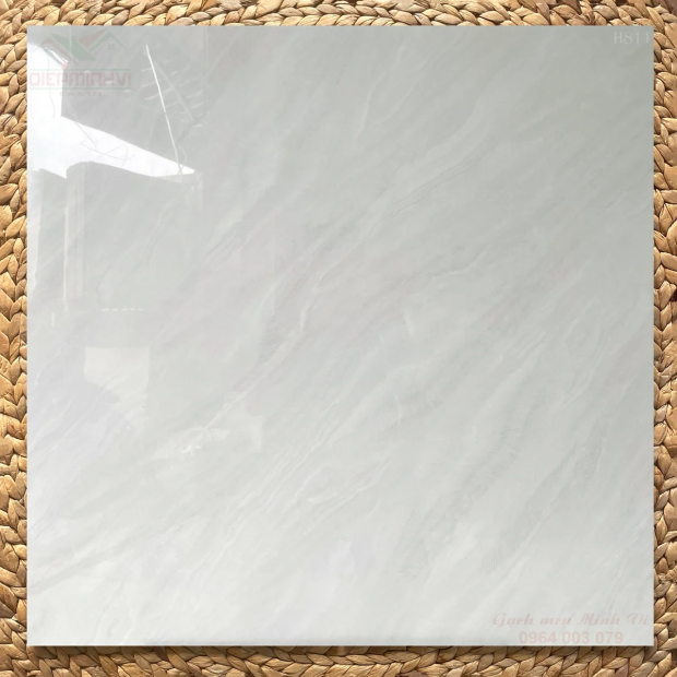 Gạch bóng kính 80x80 trắng vân xà cừ H811 cho không gian hiện đại