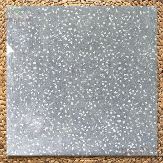 Gạch Terrazzo 80x80 Màu Ghi TTC02 Bóng Kính Sang Trọng Hiện Đại